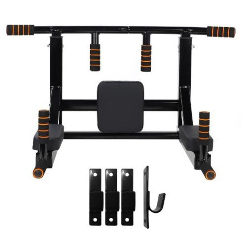 Heavy-Duty Wall-Mounted Pull-Up Bar & Parallel Dip Bars | Indoor & Outdoor Fitness Training Rack