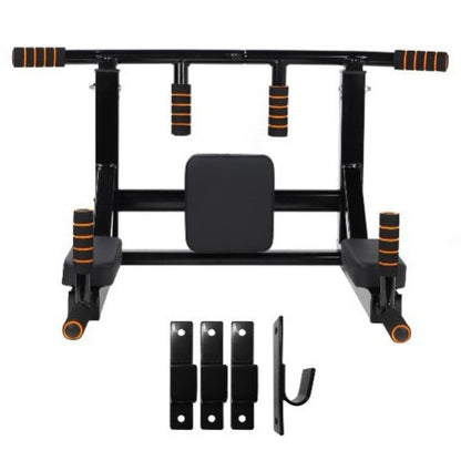 Heavy-Duty Wall-Mounted Pull-Up Bar & Parallel Dip Bars | Indoor & Outdoor Fitness Training Rack
