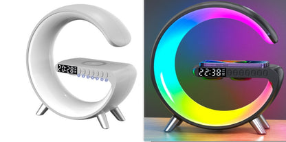 Smart G-Shape LED Lamp with Bluetooth Speaker & Wireless Charger