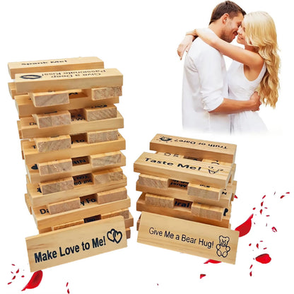 Couples Intimacy Block Tower Game – Adult Party Game for Game Night (18+)