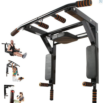Heavy-Duty Wall-Mounted Pull-Up Bar & Parallel Dip Bars | Indoor & Outdoor Fitness Training Rack